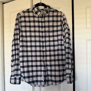 Men's Black, White and Tan Checkered Shirt